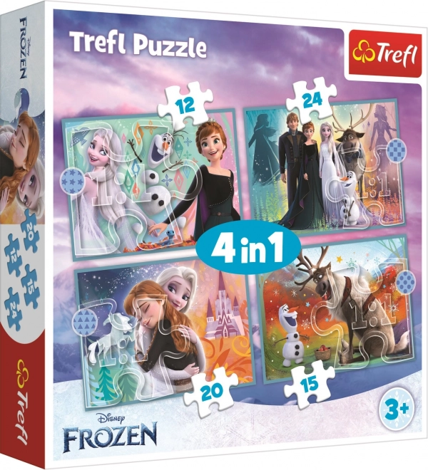 Frozen pusle 4in1 (12, 15, 20, 24 tükki) – Imeline maailm