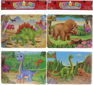 Kahepoolne pusle ja värvimispildid dinosaurustega, 49 tükki