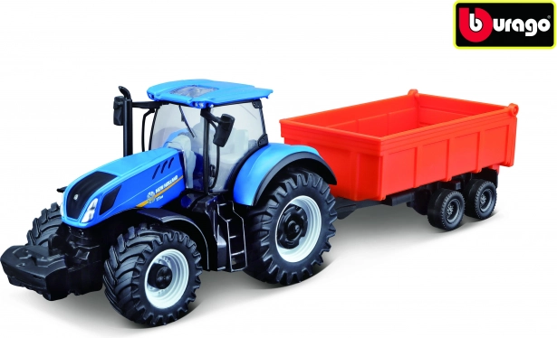 Bburago Farmland traktor NEW HOLLAND T7.315 HD kallutatava haagisega 10 cm