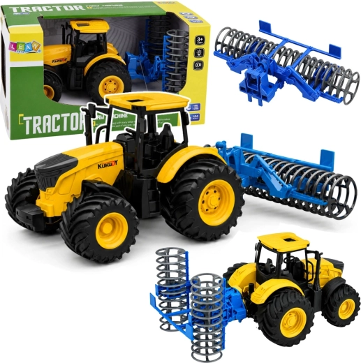 Laste talutraktor kultivaatorirulliga 1:24, tulede ja helidega