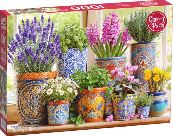 Cherry Pazzi Ceramics in Bloom puzzle, 1000 pieces
