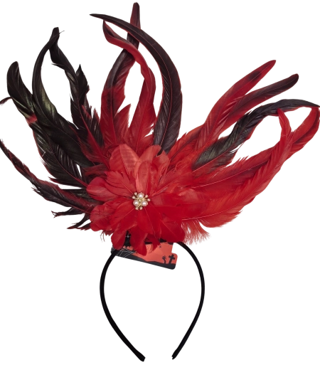 Halloween headband with feathers and a flower