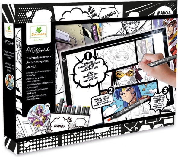 Artissimo – Manga loovkomplekt valguslauaga