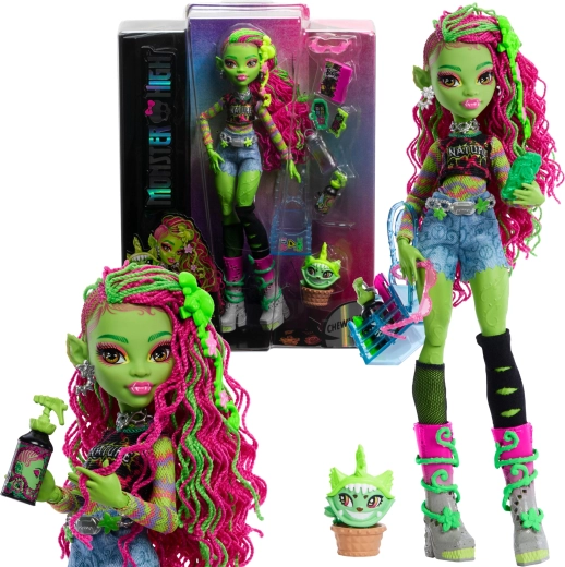 Monster Highi nukk Venus McFlytrap koos kassipoeg Chewlianiga