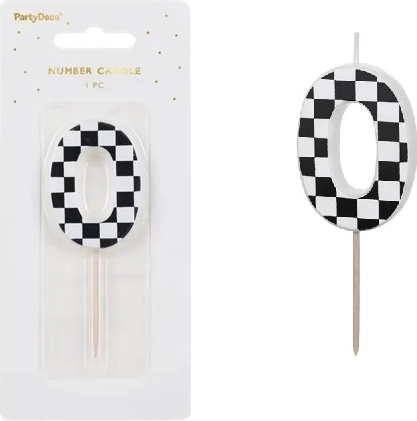 Sünnipäevaküünal numbri 0 kujul (mix) 5,5 cm – 1 tk
