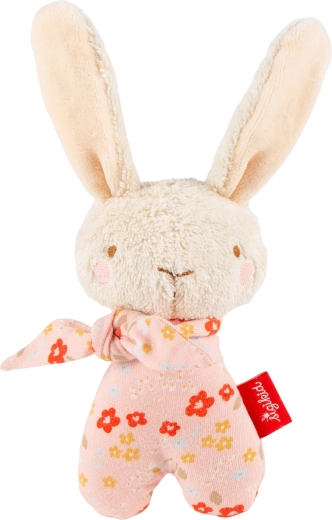 Sigikid first plush bunny with rattle, pink, 15 cm