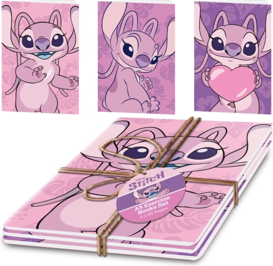 Lilo & Stitch A5 Notebook Set – Angel (3 pcs)