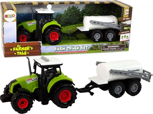 Laste traktor haagisega, tulede ja helidega – Roheline