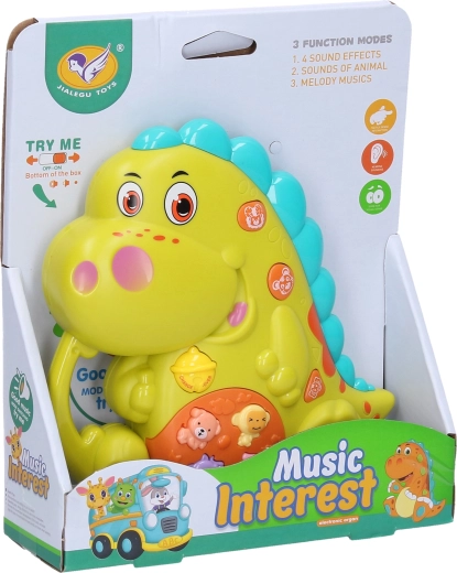 Mängiv dinosaurus valgus- ja heliefektidega 14 cm - 1 tk