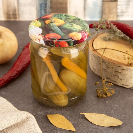 “Vegetables” design for quick jar identification