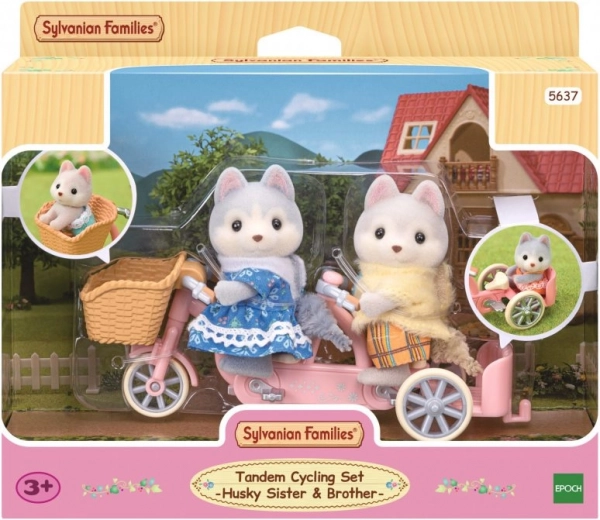 Sylvanian Families Husky kutsikad jalgrattal – tandemikomplekt