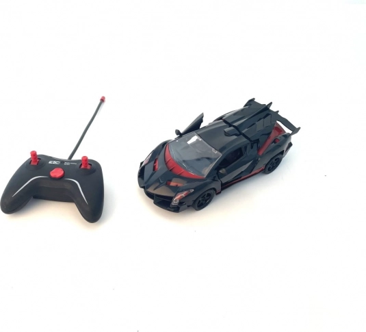 Sporty RC Car Red-Black in 1:18 Scale