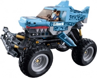 Sluban Power Bricks Wind-up Off-road Blue Shark