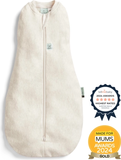 ErgoPouch Cocoon mähkimistekk ja magamiskott 2-ühes Oatmeal Marle 0,2 tog (3–6 kuud)