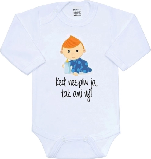 New Baby bodysuit with print: If I’m not sleeping, neither are you