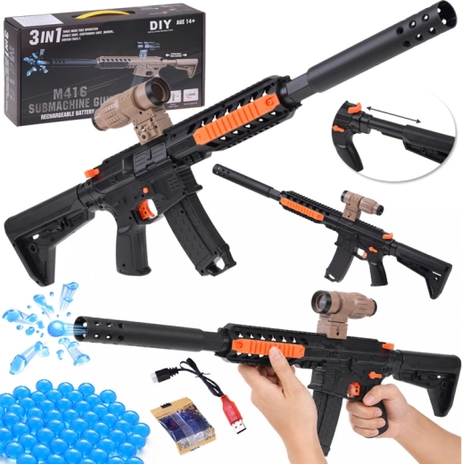 Geelblaster M416 geelkuulidele 3in1 akuga (DIY) – 1 tk