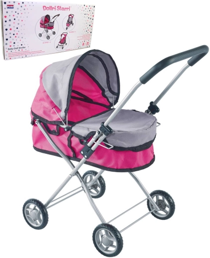 Roosa-hall sügav nukukäru (kuni 43 cm)