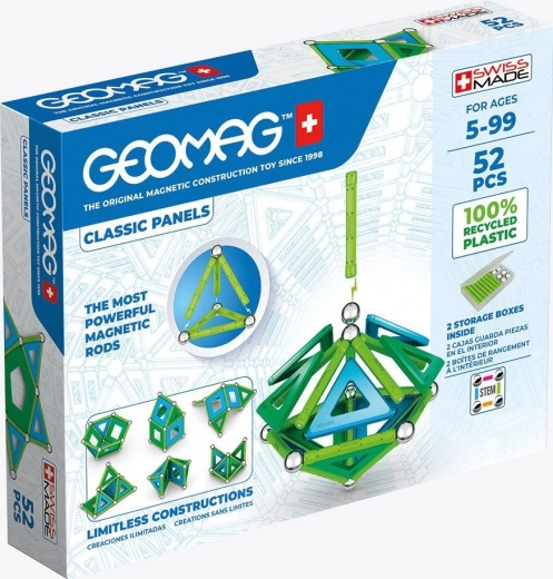 Magnetiline konstruktor GEOMAG Classic Panels Recycled, 52 osa