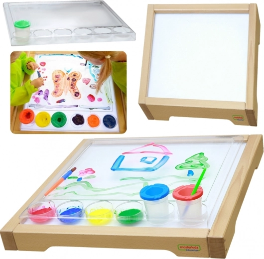 Masterkidz Sensory Frame with LED Panel and Transparent Painting Tray