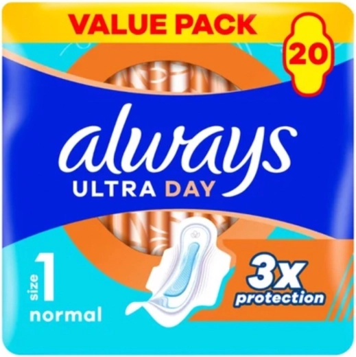Always Ultra Day Normal tiivakaitsega hügieenisidemed, 20 tk