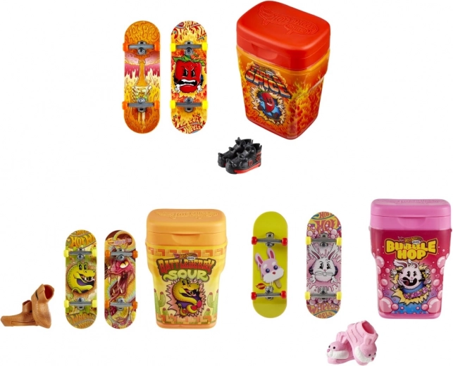 HOT WHEELS-i fingerboard’ide karp – 2 fingerboard’i ja eemaldatavad skate-jalatsid