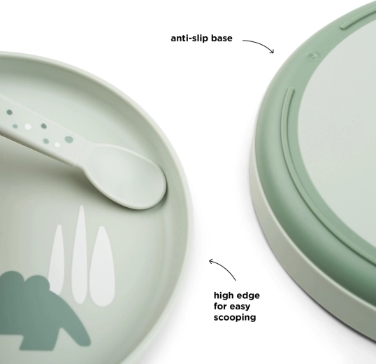 Done by Deer kids' plate Foodie Croco green