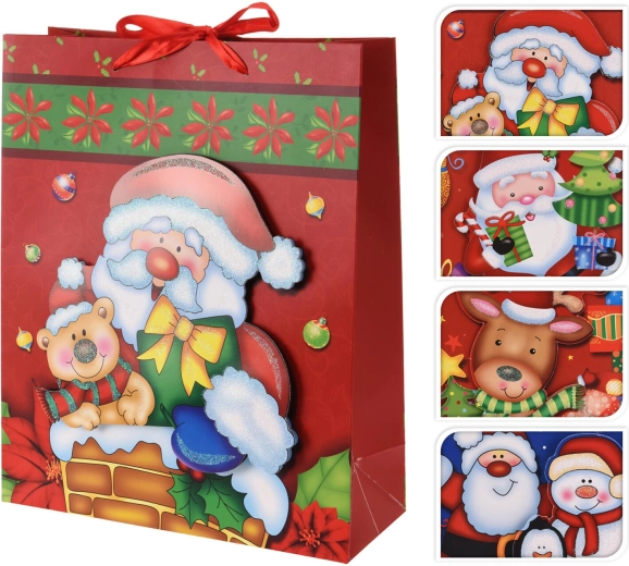 Christmas gift bag M 24 × 18 × 8 cm, mixed designs