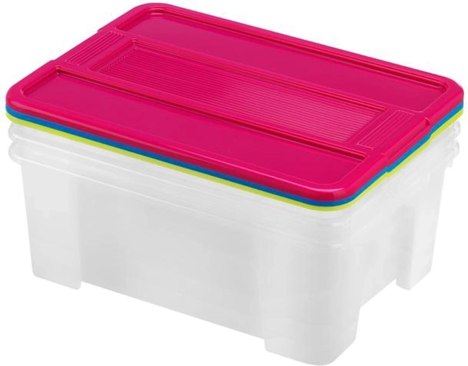 Plastist hoiukastid kaanega HEIDRUN TexBox 3×10 l