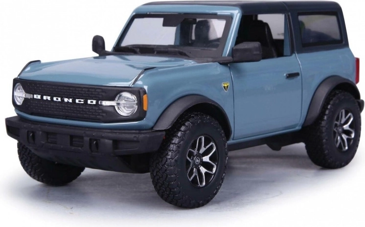 Ford Bronco Badlands sinine kokkupandav metallist mudel