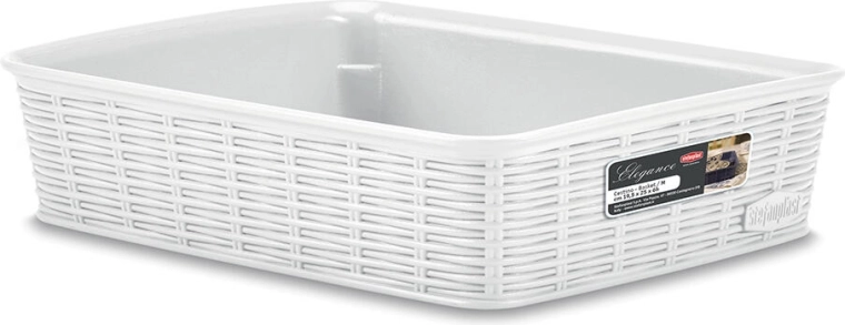 Korv Elegance valge 25 × 19,5 × 6 cm