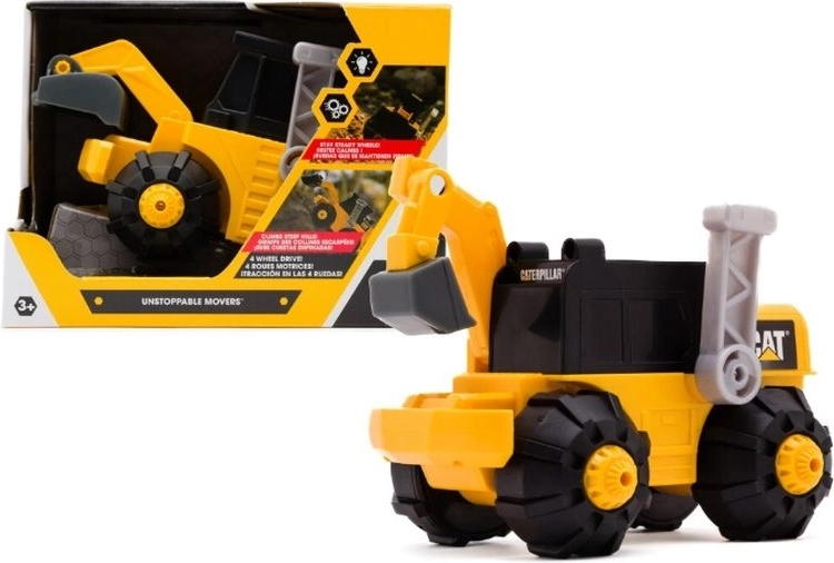 CAT battery-powered backhoe loader with sounds and a movable arm