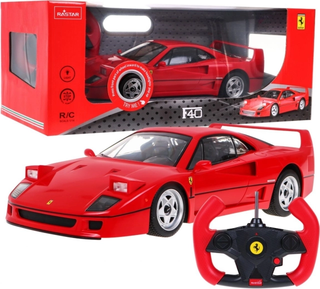 Rastar Ferrari F40 kaugjuhtimisega auto 1:14, punane