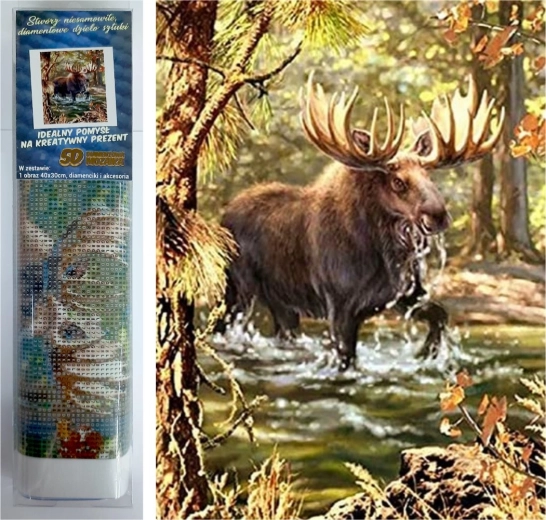 Norimpex Teemantmaal „Põder jões” 30x40 cm