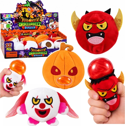 Halloween Plush Squeeze Anti-Stress Toy with Glitter - 1 Piece