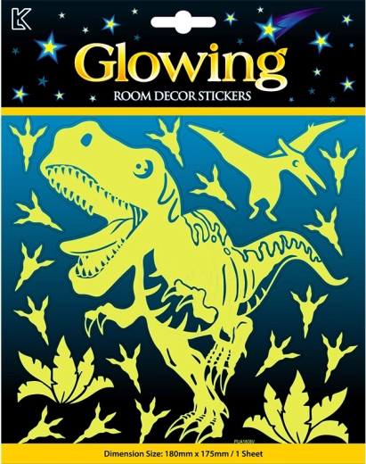 Glow-in-the-dark glitter stickers – dinosaurs