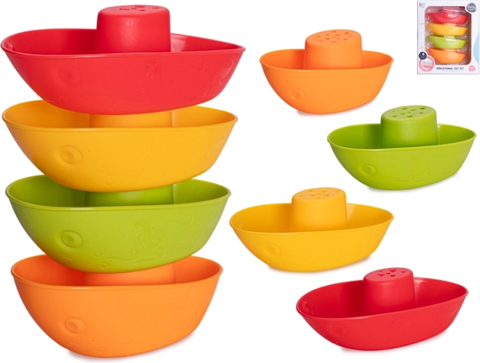 Stackable plastic boats for water 14 cm, 4 pcs