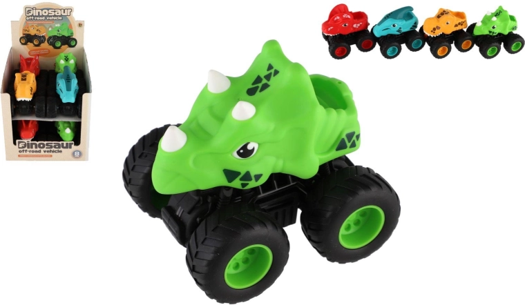 Off-road dinosaur pull-back car