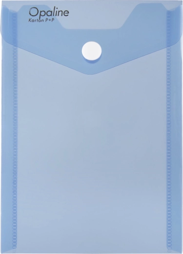 A6 Portrait Opaline Blue Snap-Button Document Wallet