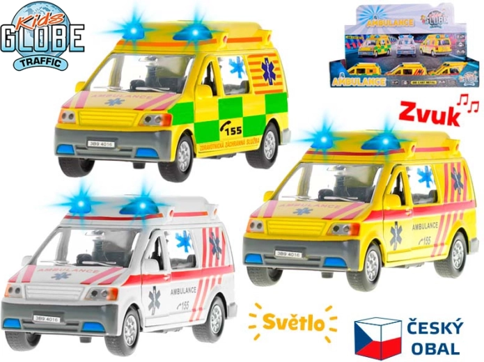 Kids Globe Traffic ambulance with lights and sound 14 cm