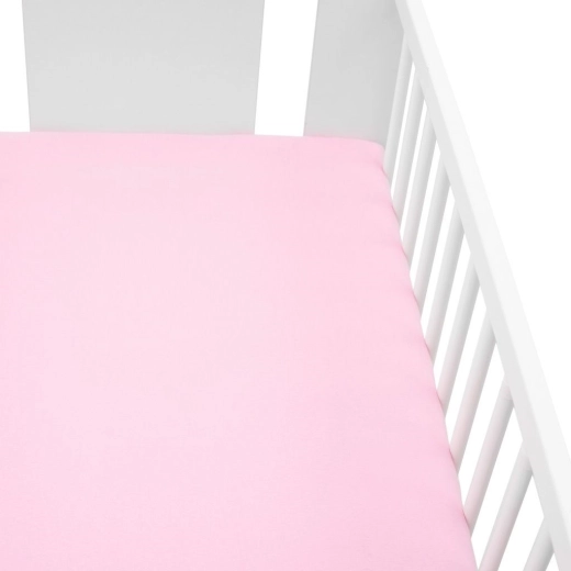 Jersey kummiga voodilina beebivoodile 120×60 roosa NEW BABY