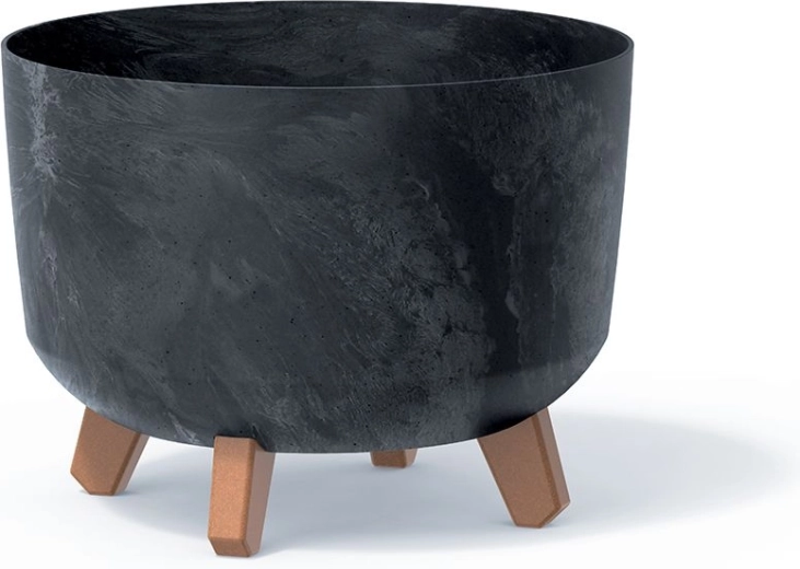 Betooniefektiga lillepott 29 cm, antratsiit