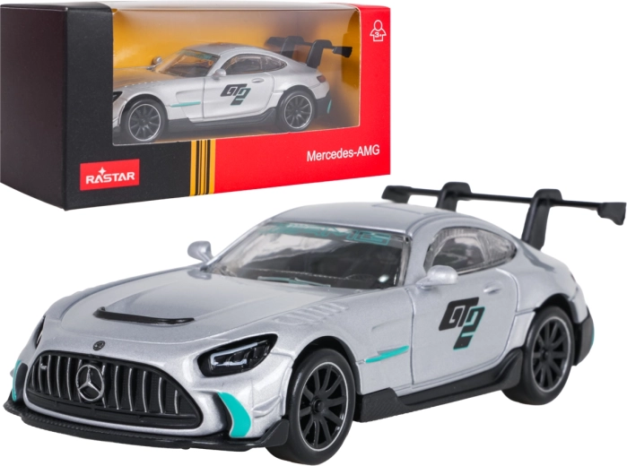 Metallmudel Mercedes-AMG GT2 RASTAR mõõtkavas 1:43, hõbedane