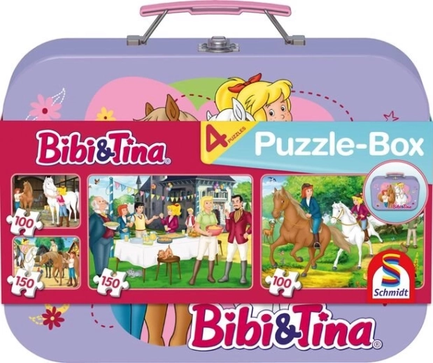 Pusle Bibi ja Tina 4 ühes plekk-kohvris (100 ja 150 tükki)