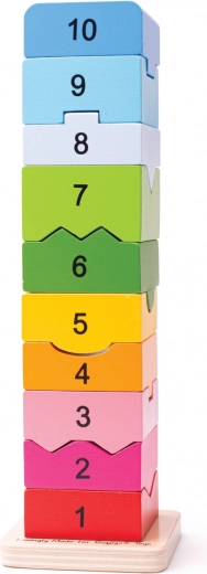 Wooden motor skills tower with numbers BIGJIGS BABY