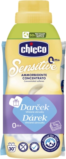 Chicco Fabric Softener Baby Sensitive Gentle Touch 750 ml + 72 Wet Wipes Free