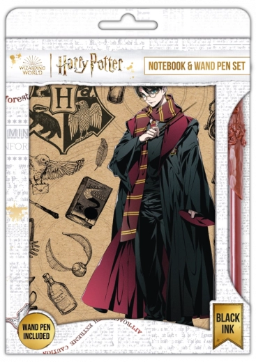 Harry Potteri märkmik pliiatsiga Navy & Gold