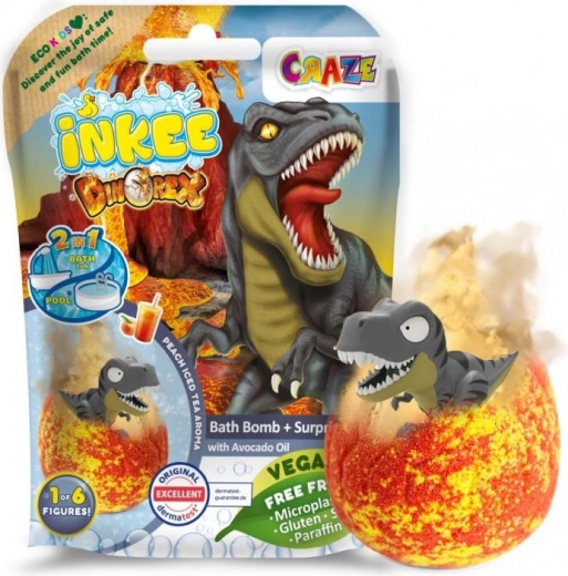 Fizzy bath bomb with a surprise Dinorex for kids