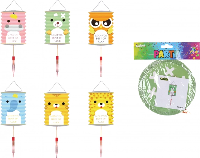 Lampion cylinder Animals 16 cm
