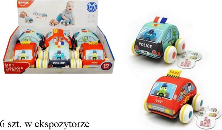 Pehme riidest mänguauto tagasitõmbemehhanismiga (pull-back) – 1 tk
