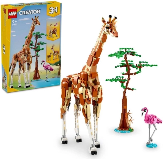 LEGO Creator 3-ühes safariloomad – kaelkirjak, gaatsellid ja lõvi
